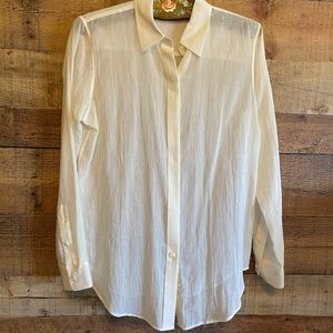 EUC Theory Button Down Shirt Ivory Size S